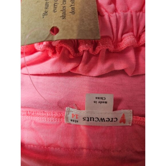 Girls Crewcuts Off-Shoulder NEW Pink Ruffle Dress Size 14 Preppy Resort Girly - Picture 4 of 6